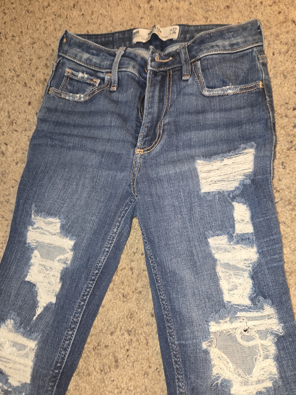Hollister Dark Blue Distressed High-Rise Skinny Jeans - Picture 5 of 5